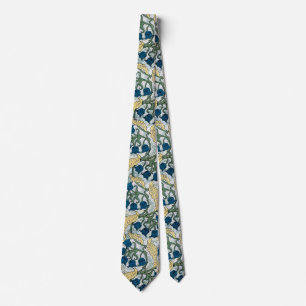 Blue Repeating Floral Pattern Tie