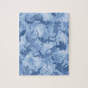 Blue Reptile Camouflage Jigsaw Puzzle