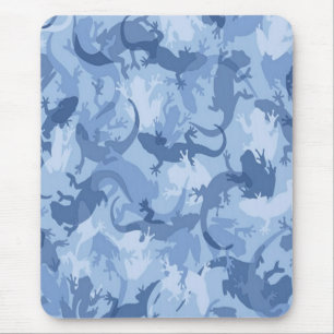 Blue Reptile Camouflage Mouse Pad