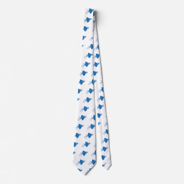 Blue reptile pattern tie (Front)