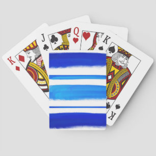 Blue Retro Abstract Painting Playing Cards