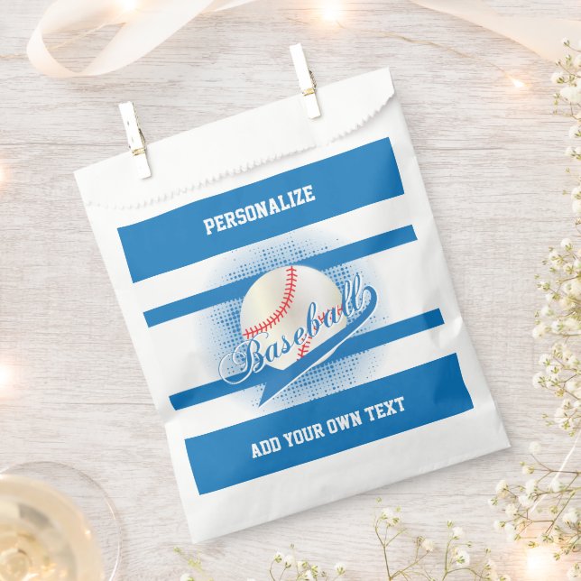 Blue Retro Baseball ⚾ Style Favour Bag (Clipped)