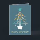 Blue Retro Christmas Tree Mid Century Modern Holiday Card<br><div class="desc">Give your friends and family a fun quirky mid century styled holiday card this year. With it's funky retro Christmas tree in turquoise,  orange,  tan,  gold,  and white,  on a blue background,  it's sure to be loved by all who receive it.</div>