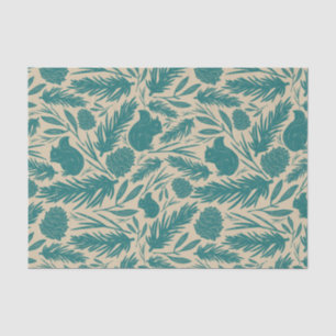 Blue Retro Cozy Christmas Charm Tissue Paper