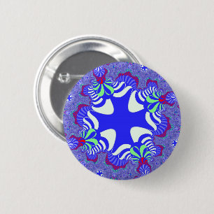 Blue Retro Cross 2 Inch Round Button