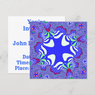 Blue Retro Cross Invitation