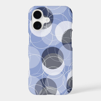 Blue Retro Mod Skinny Rings & Fat Dots Art Pattern