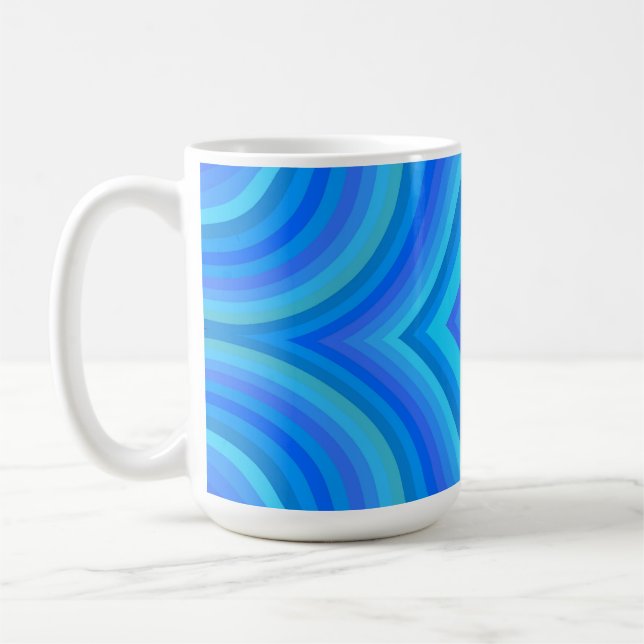 Blue Retro Pattern Coffee Mug (Left)