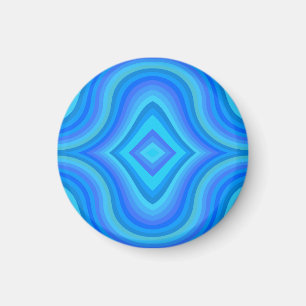 Blue Retro Pattern Magnet