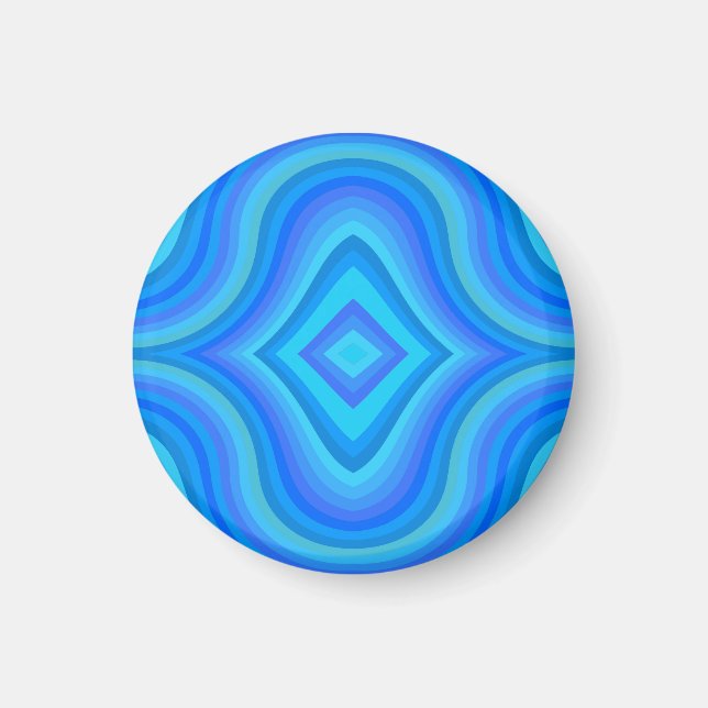 Blue Retro Pattern Magnet (Front)