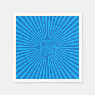 Blue Retro Sunburst Background Napkin