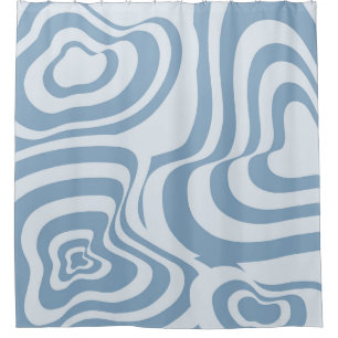 Blue Retro Swirl Groovy Y2K Pattern 