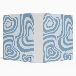 Blue Retro Swirl Groovy Y2K Pattern Binder