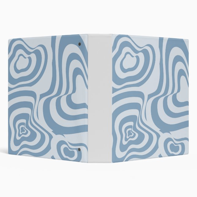Blue Retro Swirl Groovy Y2K Pattern  Binder (Background)