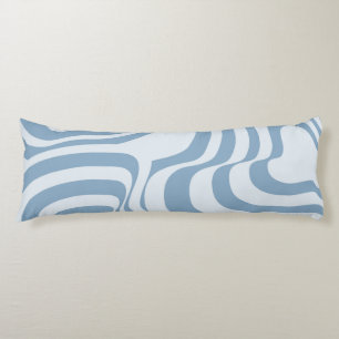 Blue Retro Swirl Groovy Y2K Pattern  Body Pillow