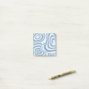 Blue Retro Swirl Groovy Y2K Pattern  Post-it Notes