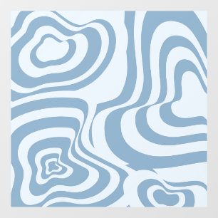 Blue Retro Swirl Groovy Y2K Pattern  Window Cling