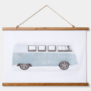 Blue Retro Van Nursery Decor Hanging Tapestry