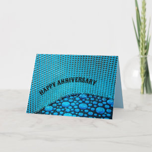 Blue rhinestone jewels impress the anniversary card