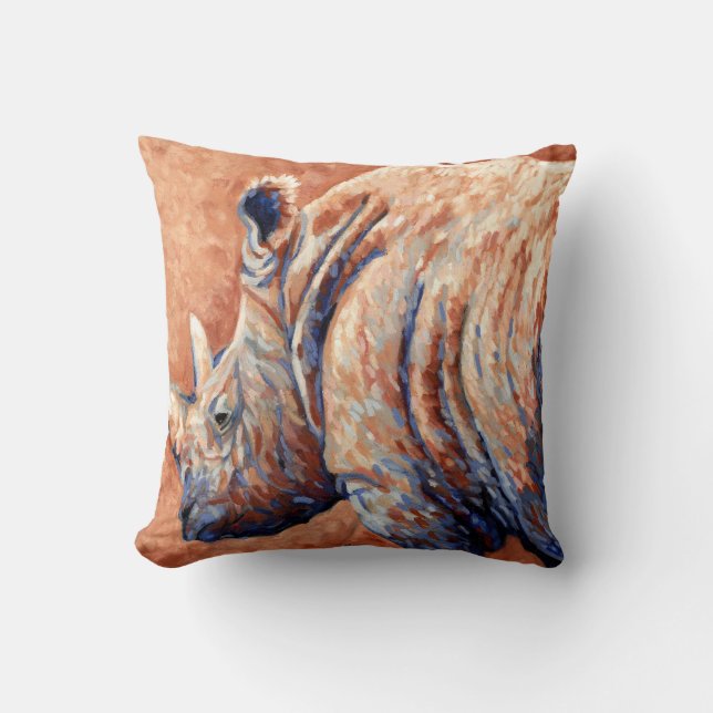 Blue Rhino Throw Pillow (Front)