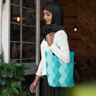 Blue rhombus tote bag