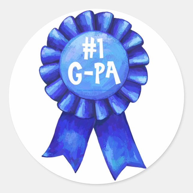Blue Ribbon #1 Grandpa Stickers (Front)
