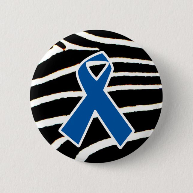 Blue Ribbon 2 Inch Round Button (Front)