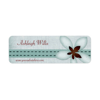 Blue Ribbon And Flower Address Labels