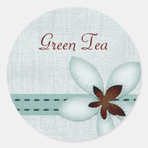 Blue Ribbon And Flower Product Label