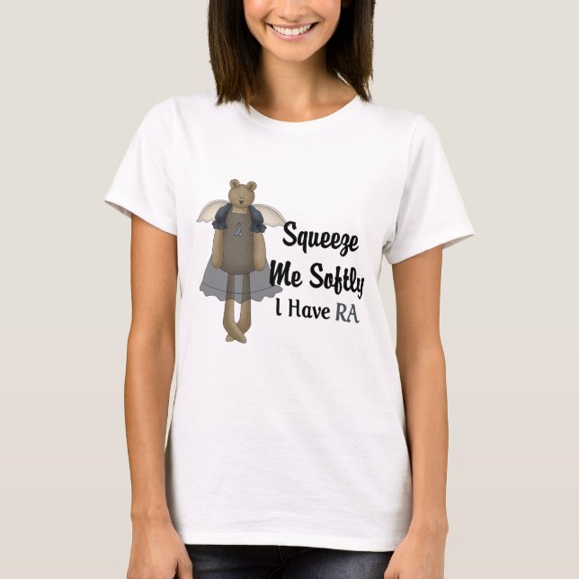Blue Ribbon Angel Bear :: Squeeze Me Softly. T-Shirt (Front)