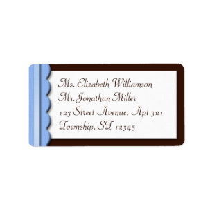 Blue Ribbon Brown Border Address Labels