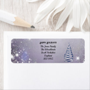 Blue Ribbon Christmas Tree Return Address