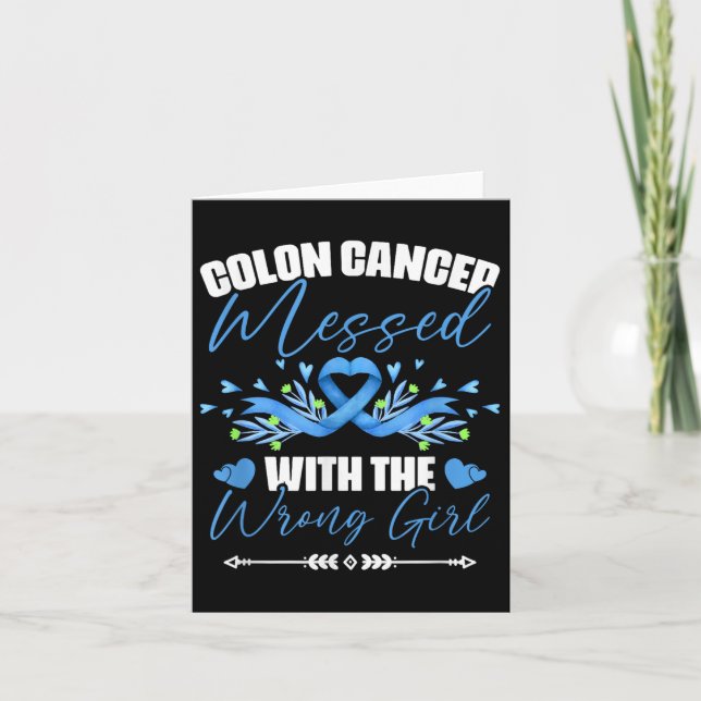 Blue Ribbon Colon Cancer Girl Survivor Colourectal Card (Front)