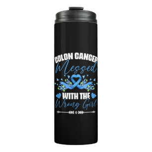 Blue Ribbon Colon Cancer Girl Survivor Thermal Tumbler