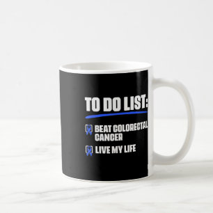 Blue Ribbon Colon Cancer Survivor Beat Colourectal Coffee Mug