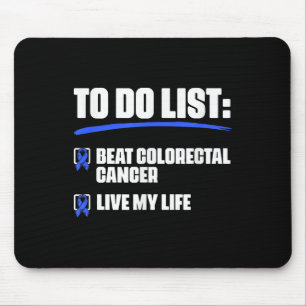 Blue Ribbon Colon Cancer Survivor Beat Colourectal Mouse Pad