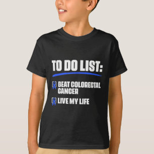Blue Ribbon Colon Cancer Survivor Beat Colourectal T-Shirt