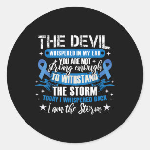 Blue Ribbon _ Colonscopy Colourectal Colon Cancer  Classic Round Sticker