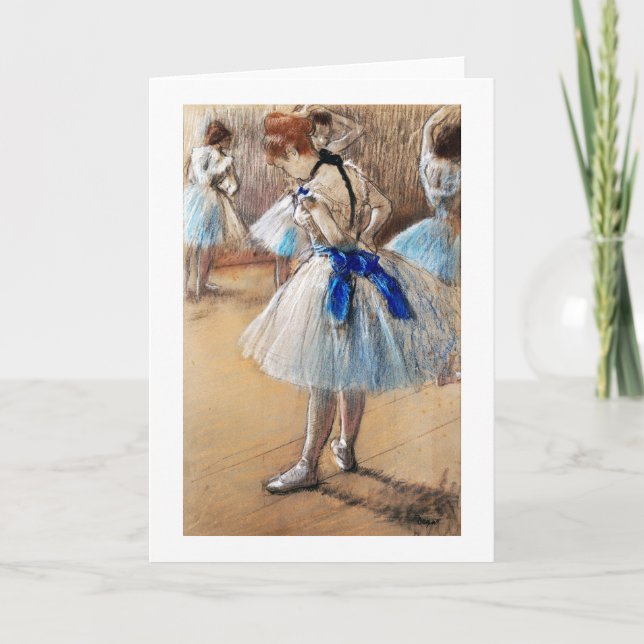 Blue Ribbon Dancer, Edgar Degas Card (Front)