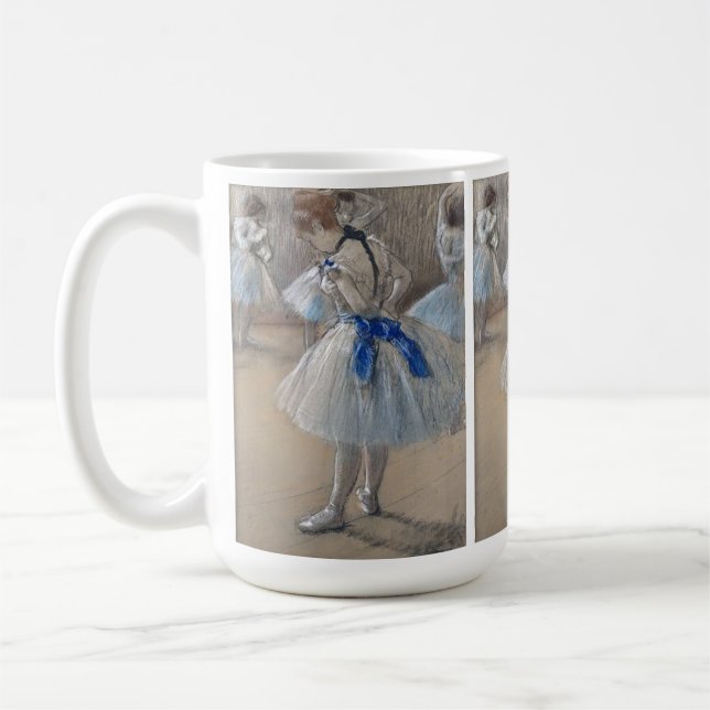 Blue Ribbon Dancer  Edgar Degas Coffee Mug (Left)