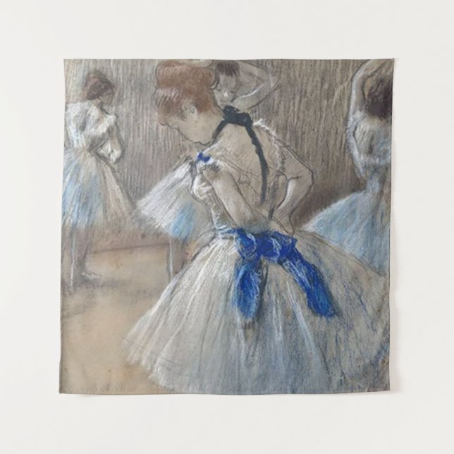 Blue Ribbon Dancer  Edgar Degas Tapestry (Front)