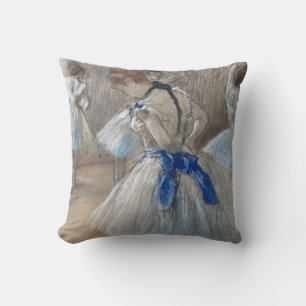 Blue Ribbon Dancer Edgar Degas Throw Pillow