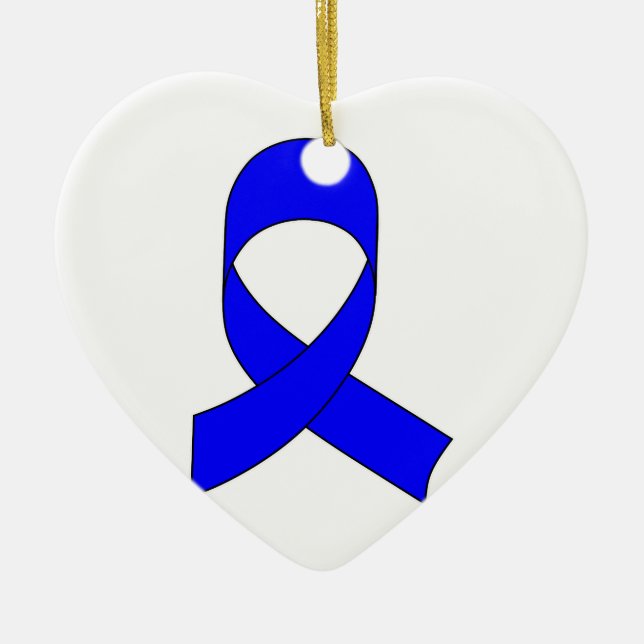Blue Ribbon Drawing Ceramic Ornament (Front)