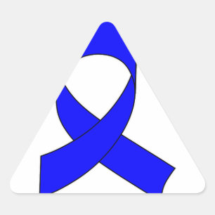 Blue Ribbon Drawing Triangle Sticker