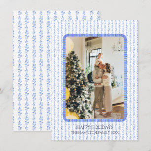 Blue Ribbon Frame Photo Grandmillennial Holiday