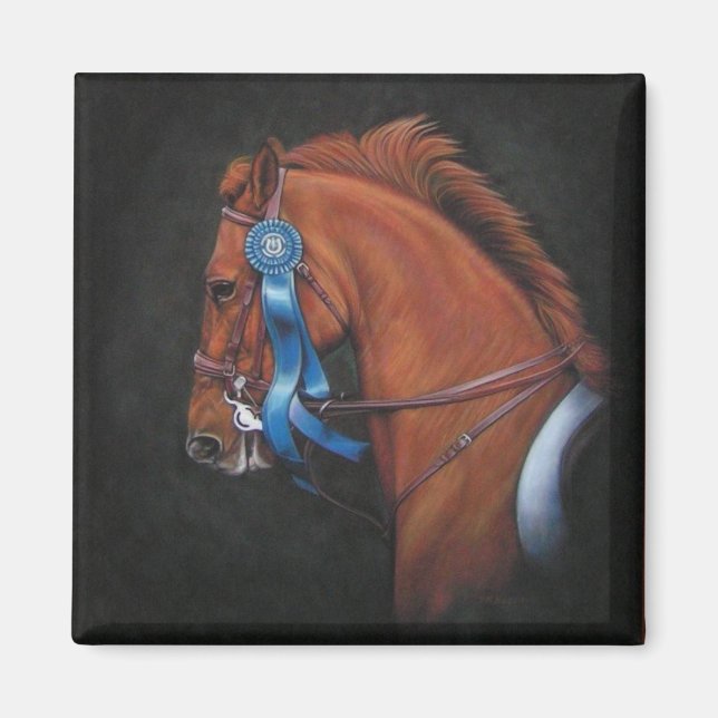 blue ribbon horse magnet - Omar Shariff (Front)