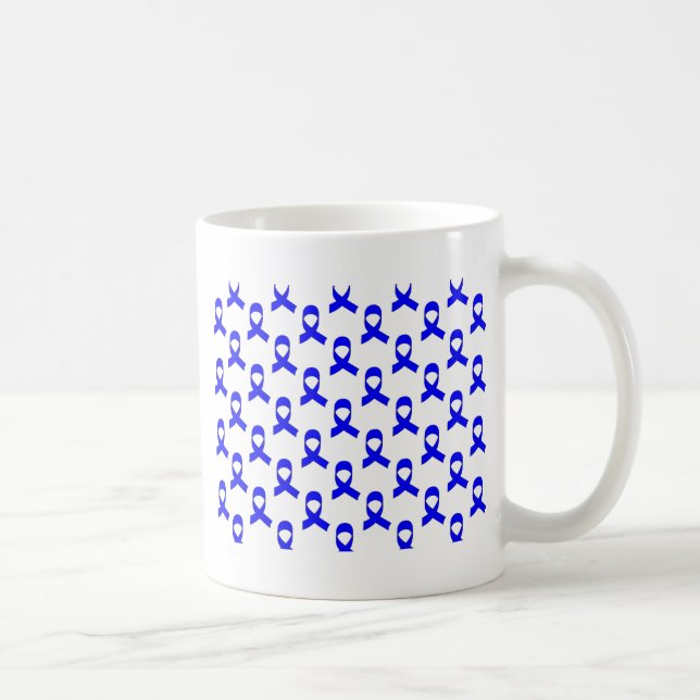 Blue Ribbon Pattern Coffee Mug (Right)