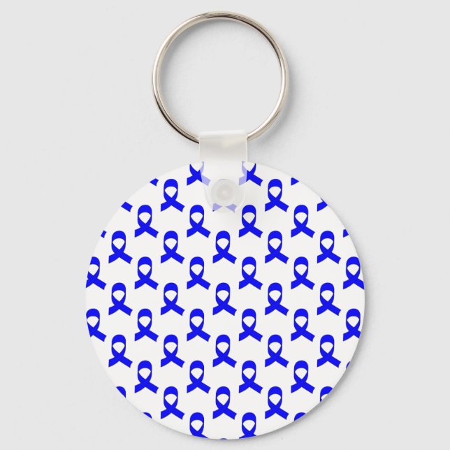 Blue Ribbon Pattern Keychain (Front)