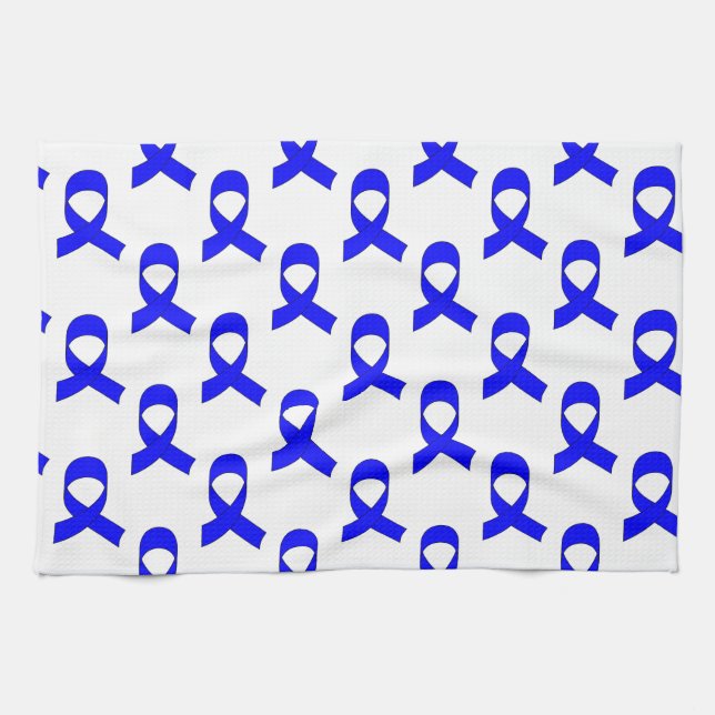 Blue Ribbon Pattern Kitchen Towel (Horizontal)