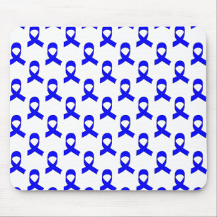 Blue Ribbon Pattern Mouse Pad